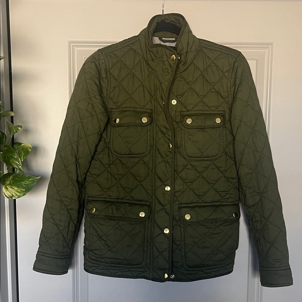 J. Crew Women’s Quilted Field Jacket - Dark Green